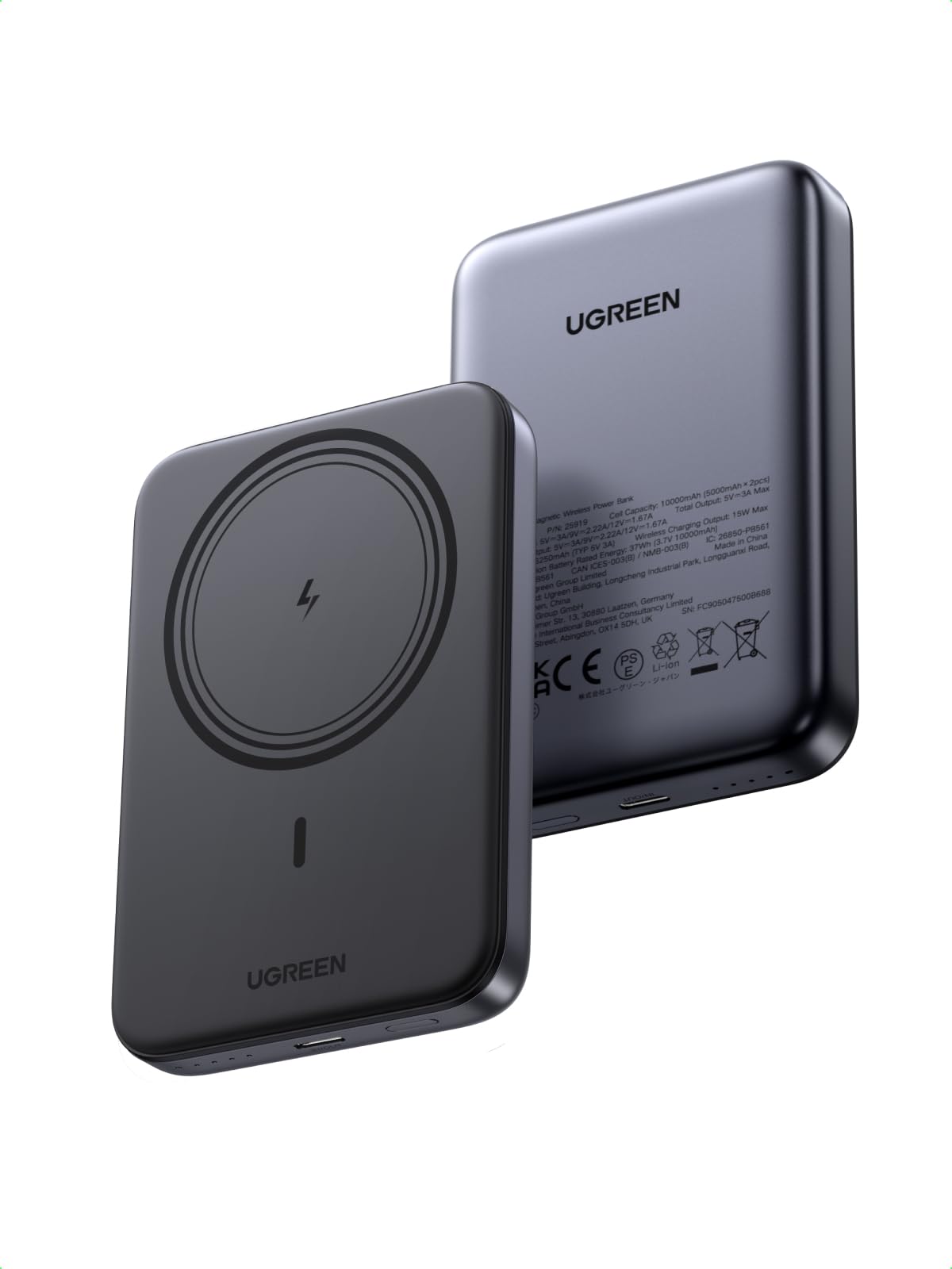 UGREEN 10000mAh Magnetic Power Bank PD 20W USB-C for iPhone 16 Pro Max