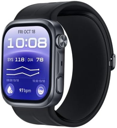 HUAWEI WATCH D3 Smartwatch, Medical-Grade Blood Pressure Monitoring, ECG, Heart Rate &SpO2, Sleep & Fitness Tracking, Up to 10-Days Battery, iOS & Android Compatible, Black, HuaweiCare+ (AZ Exclusive)