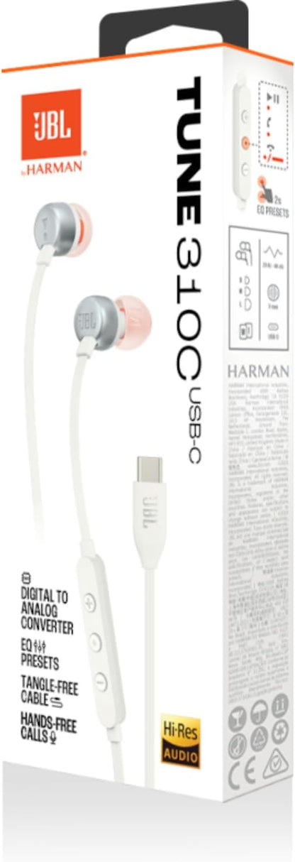 JBL TUNE 305C USB-C Wired Hi-Res In-Ear Headphones, Black