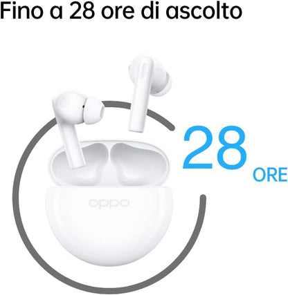 OPPO Enco Buds2 Wireless Headphone,Up to 28 Hours of Listening Time,Noise cancellation, White, ETE41, X21E1, One Size