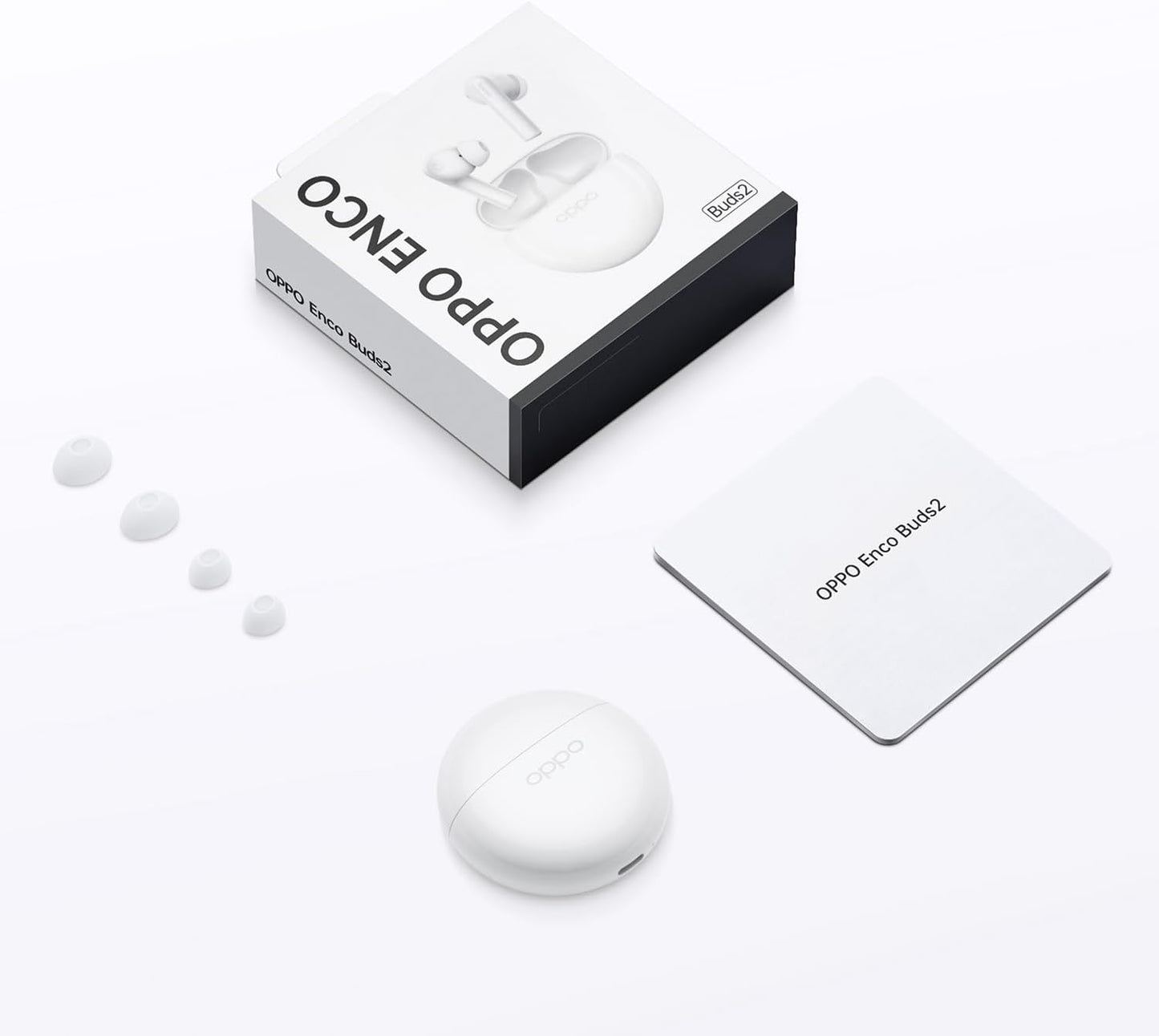 OPPO Enco Buds2 Wireless Headphone,Up to 28 Hours of Listening Time,Noise cancellation, White, ETE41, X21E1, One Size