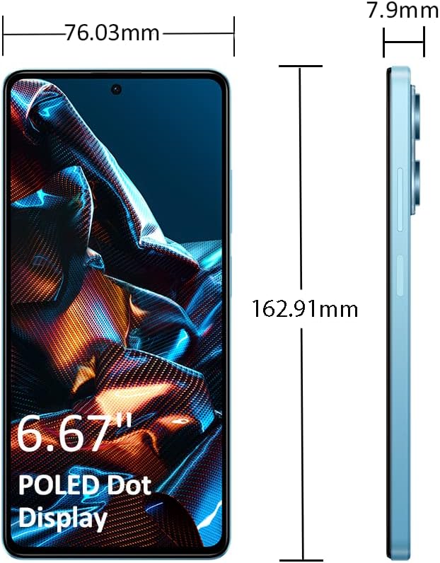 POCO X5 Pro 5G smartphone with 8GB RAM and 256GB storage, featuring a 120Hz display, powered by the Qualcomm Snapdragon® 778G processor, with 67W turbo charging, and a 108MP professional camera.