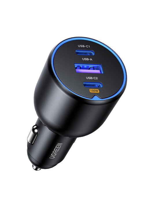 UGREEN 130W 3-Port USB C Car Charger, Type C Cigarette Lighter Adapter