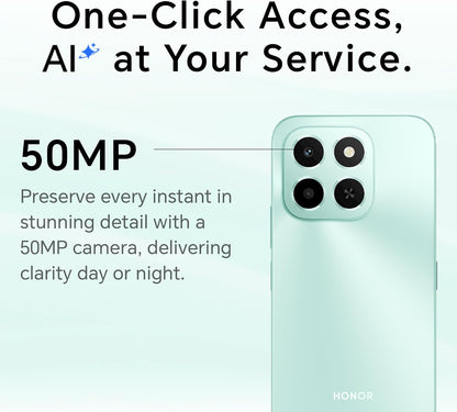 HONOR X6c Smartphone 6GB RAM 256GB ROM, 6.61" 120Hz Display, 50MP Camera, 35W Fast Charging, Dual SIM – Middle East Version (UAE Type Approved)