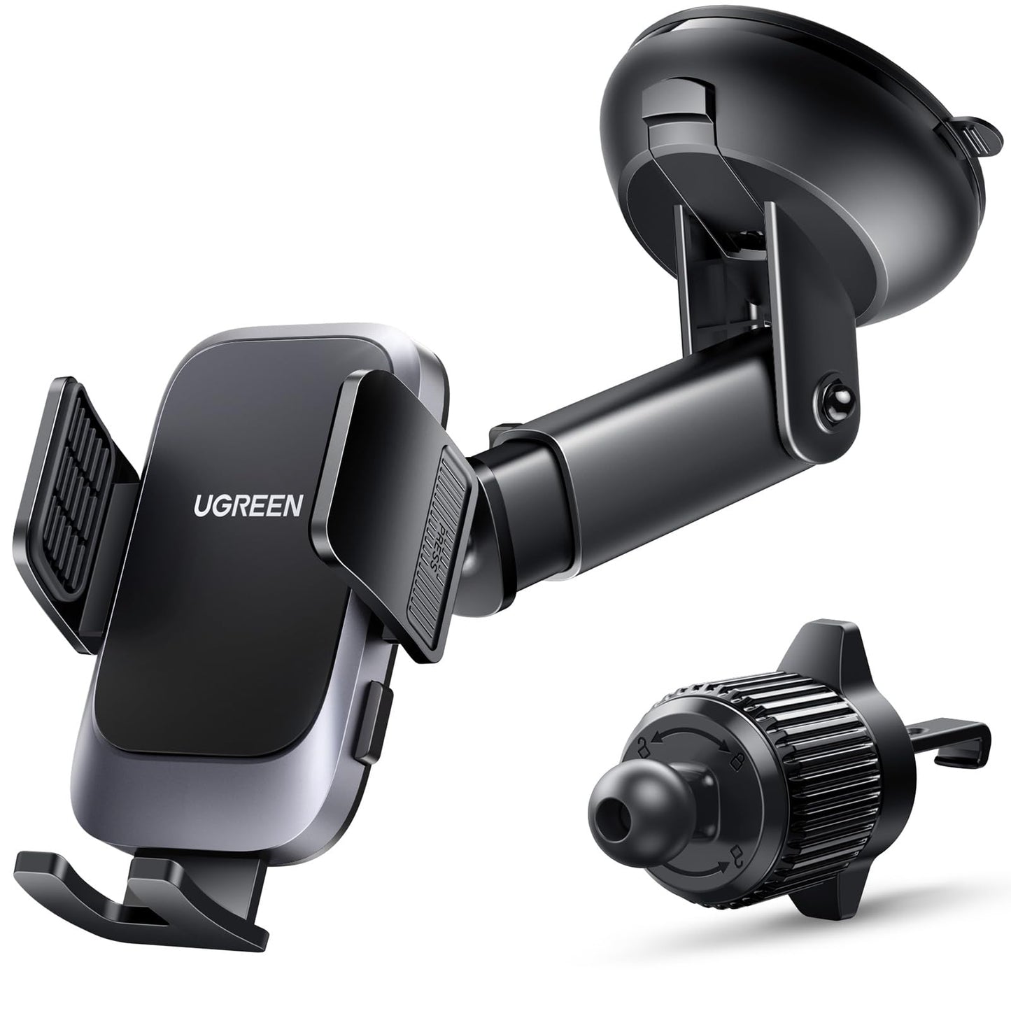 UGREEN Phone Mount for Car Strong Suction Cup, Car Phone Holder for Dashboard Windshield Air Vent Big Phone Friendly Cell Phone Holder Compatible with iPhone 16/15/14/13/Plus/Pro/Pro Max Smartphone
