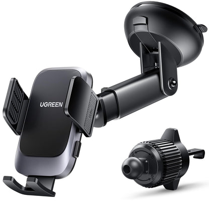 UGREEN Phone Mount for Car Strong Suction Cup, Car Phone Holder for Dashboard Windshield Air Vent Big Phone Friendly Cell Phone Holder Compatible with iPhone 16/15/14/13/Plus/Pro/Pro Max Smartphone