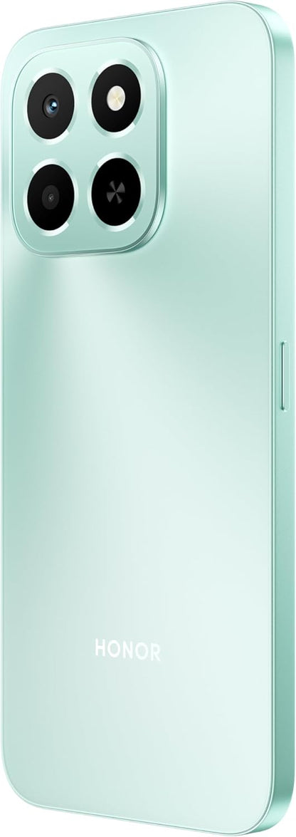 Honor X6c smartphone with 6GB RAM and 128GB storage, featuring a 6.61-inch display with 120Hz refresh rate, 50MP camera, 35W fast charging, dual SIM-Middle East Edition.