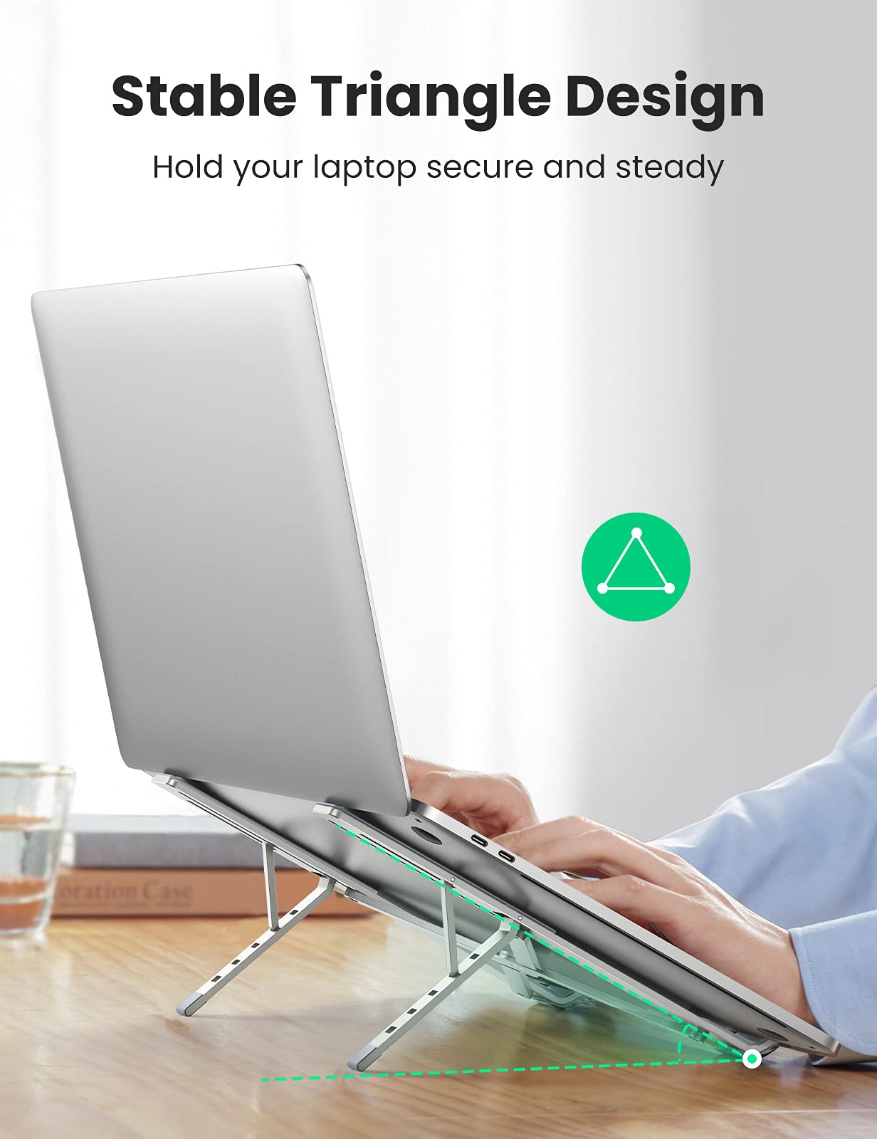 UGREEN Portable Aluminium Table Stand, Adjustable Laptop Riser Stand Compatible with MacBook Air Pro ASUS HP Dell and Others 12-17.3 Inches
