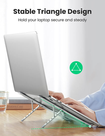 UGREEN Portable Aluminium Table Stand, Adjustable Laptop Riser Stand Compatible with MacBook Air Pro ASUS HP Dell and Others 12-17.3 Inches