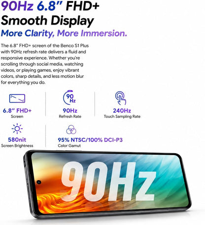 S1 Plus No camera No GPS 4G upto16GB*(8+8) RAM 256GB ROM TDRA Version-Dark Grey