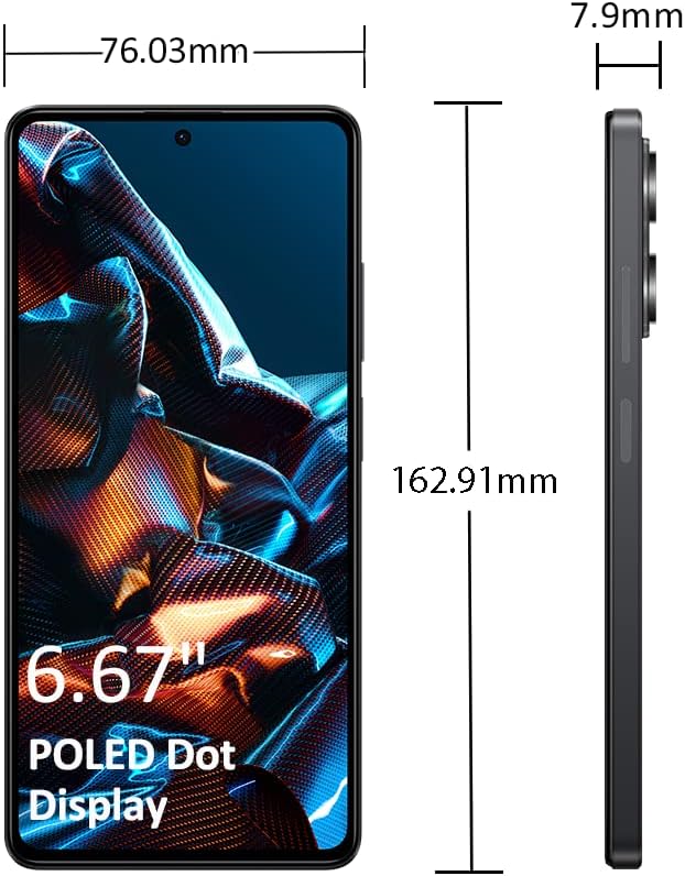 POCO X5 Pro 5G smartphone with 8GB RAM and 256GB storage, featuring a 120Hz display, powered by the Qualcomm Snapdragon® 778G processor, with 67W turbo charging, and a 108MP professional camera.