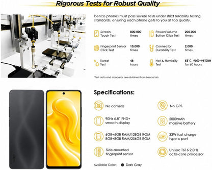 S1 Plus No camera No GPS 4G upto16GB*(8+8) RAM 256GB ROM TDRA Version-Dark Grey