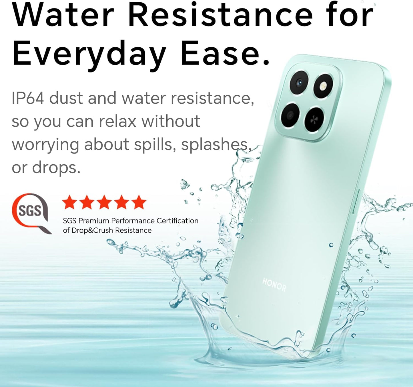 Honor X6c smartphone with 6GB RAM and 128GB storage, featuring a 6.61-inch display with 120Hz refresh rate, 50MP camera, 35W fast charging, dual SIM-Middle East Edition.