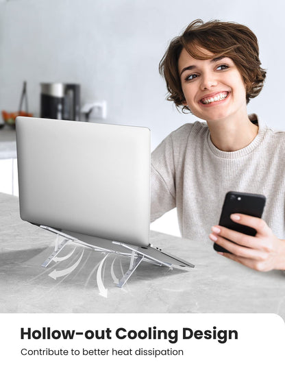 UGREEN Portable Aluminium Table Stand, Adjustable Laptop Riser Stand Compatible with MacBook Air Pro ASUS HP Dell and Others 12-17.3 Inches