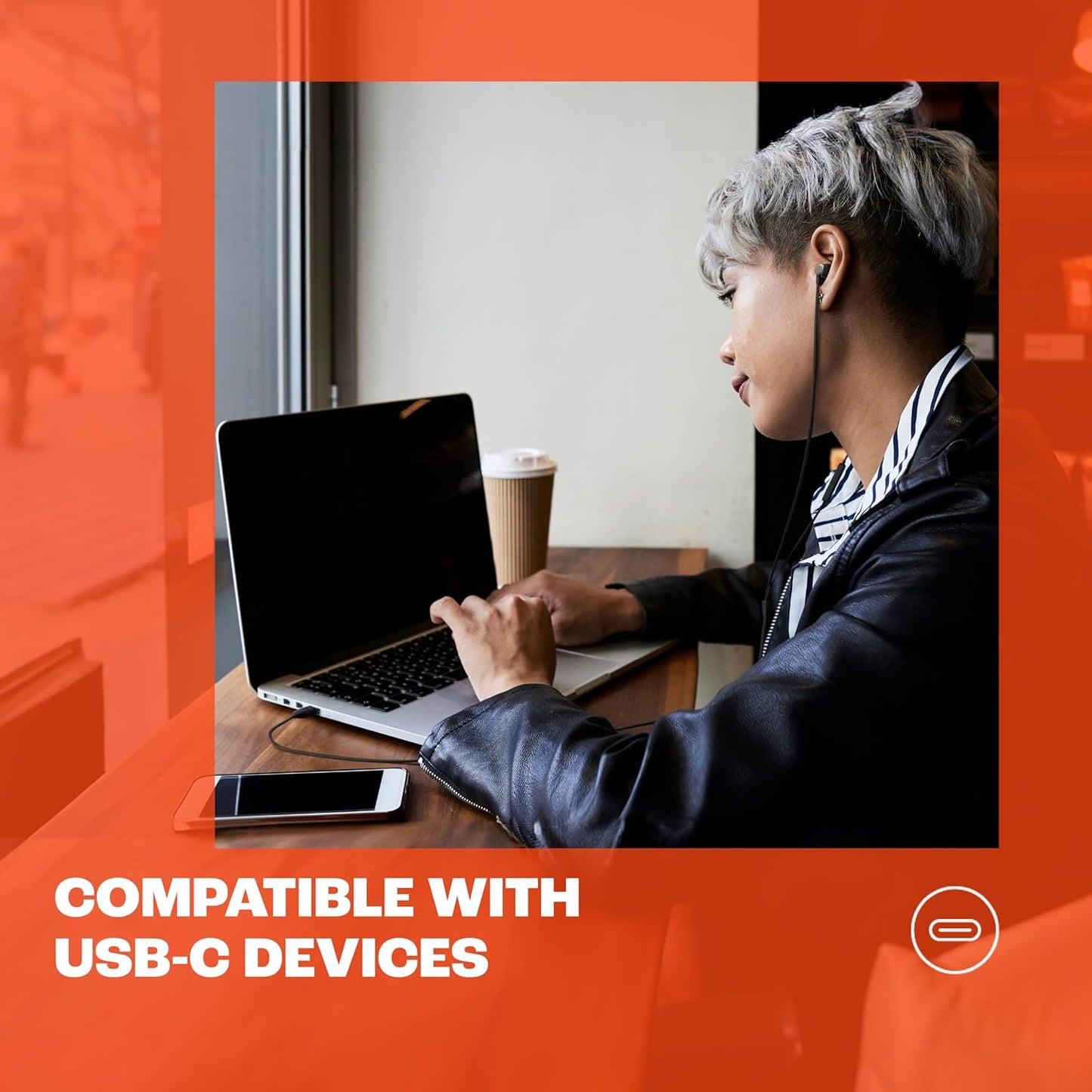 JBL TUNE 305C USB-C Wired Hi-Res In-Ear Headphones, Black