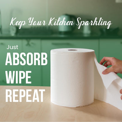 Nice Touch 2 Ply Kitchen Paper Towels, 6 Maxi Rolls with 600 Sheets Each 500g, Diamond Embossed Sheets with High Absorbency & Ultra Soft Texture