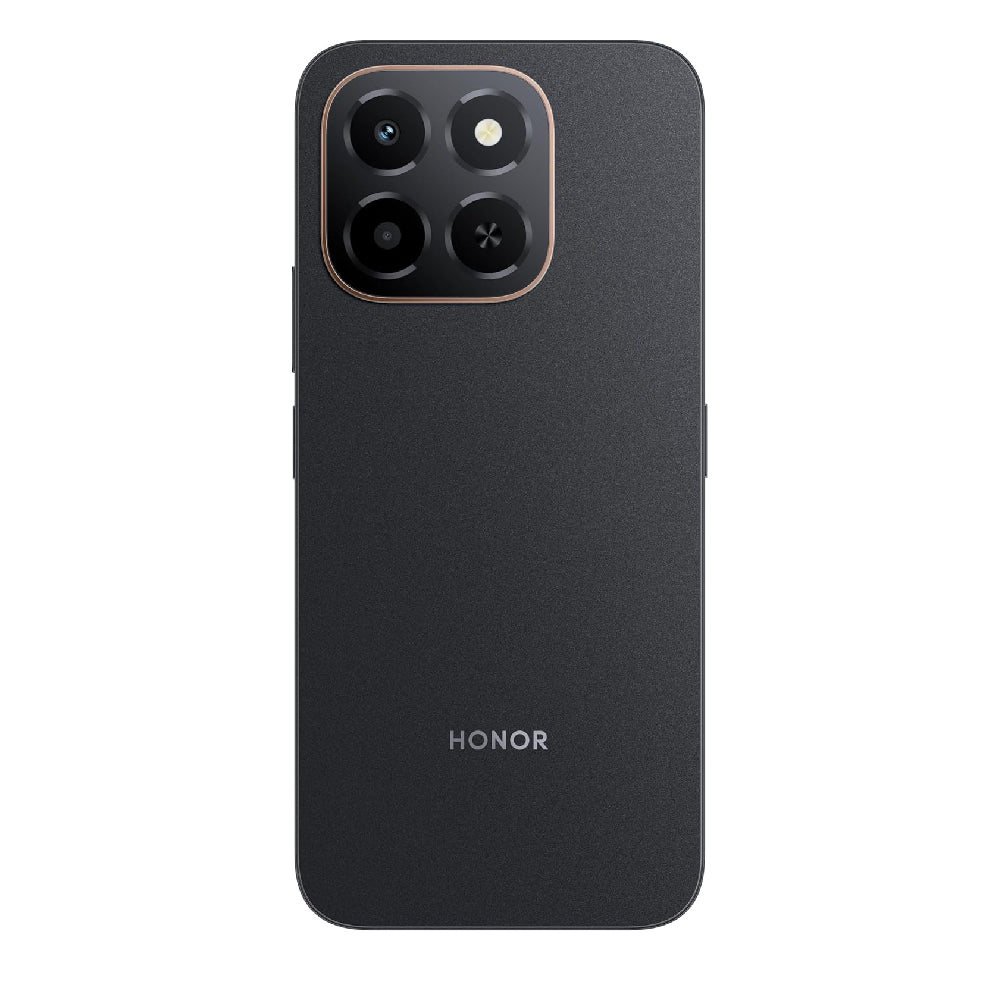 Honor X6c smartphone with 6GB RAM and 128GB storage, featuring a 6.61-inch display with 120Hz refresh rate, 50MP camera, 35W fast charging, dual SIM-Middle East Edition.